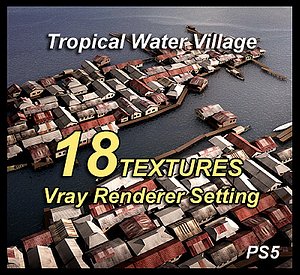 3d water village model