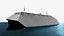 Stealth Naval Catamaran Warship on Water