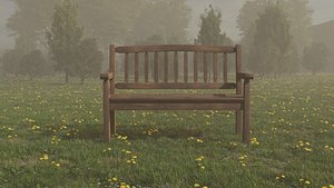 Worn Wooden Bench