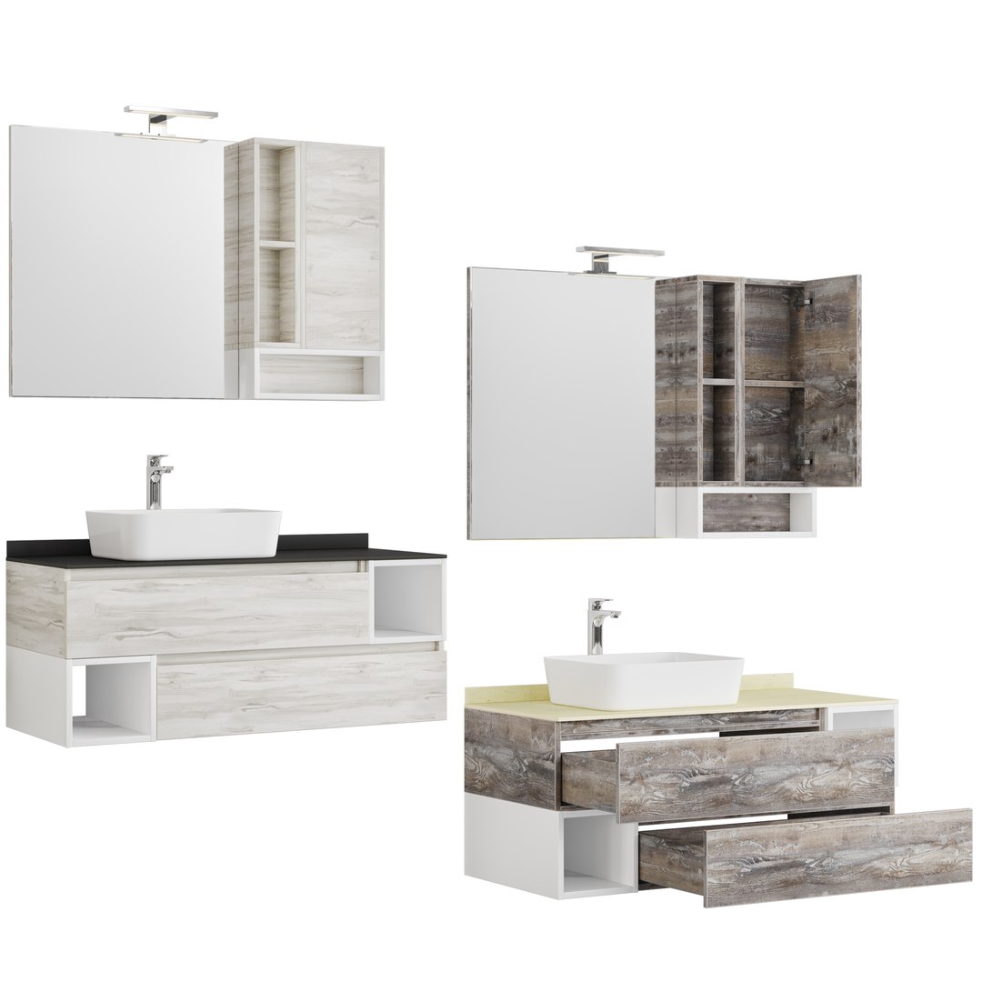 Comforty Prague 120 White Beige Oak 3D Model - TurboSquid 2187600