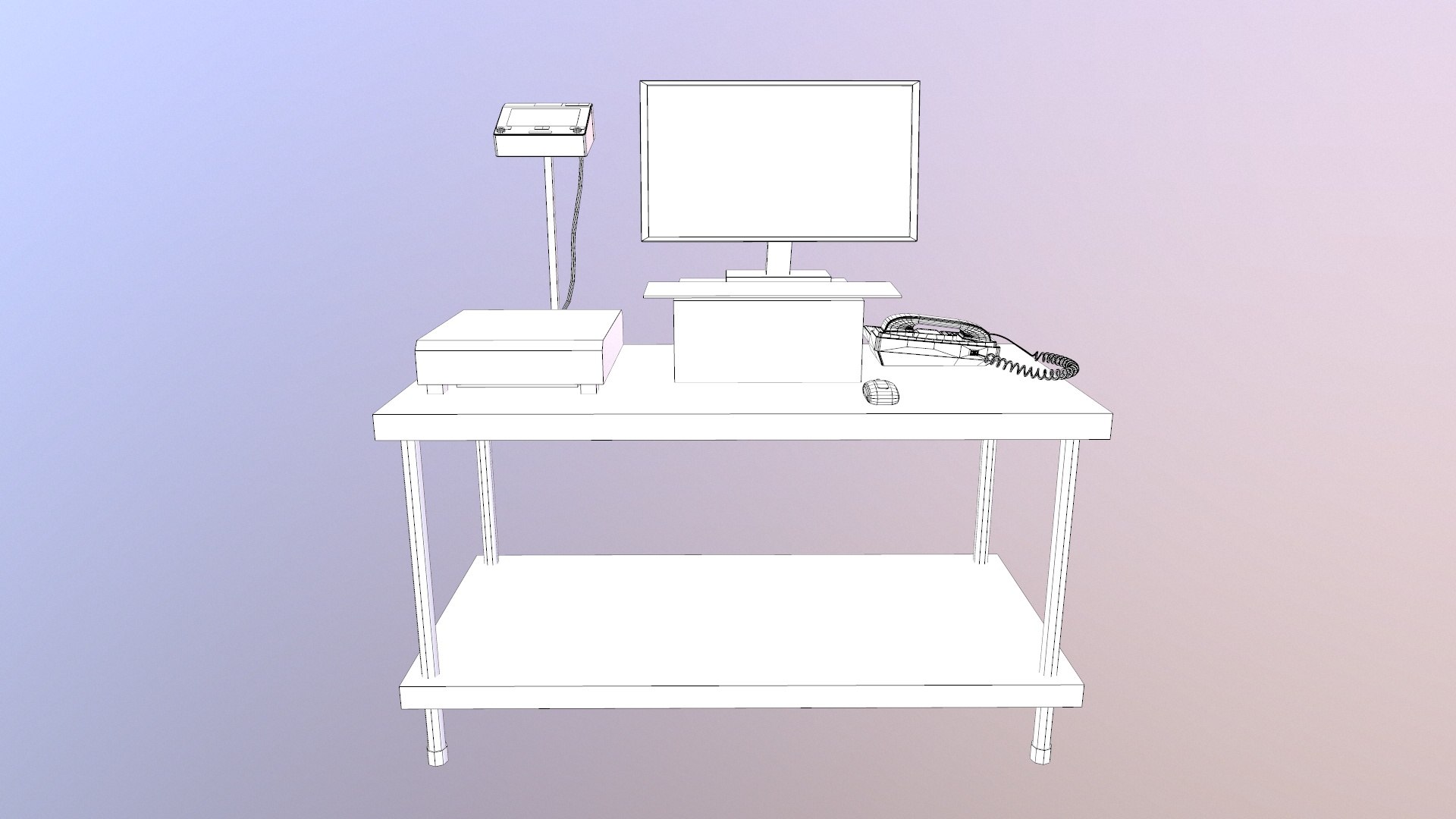 Industry Computer Table 3D Model - TurboSquid 2323107