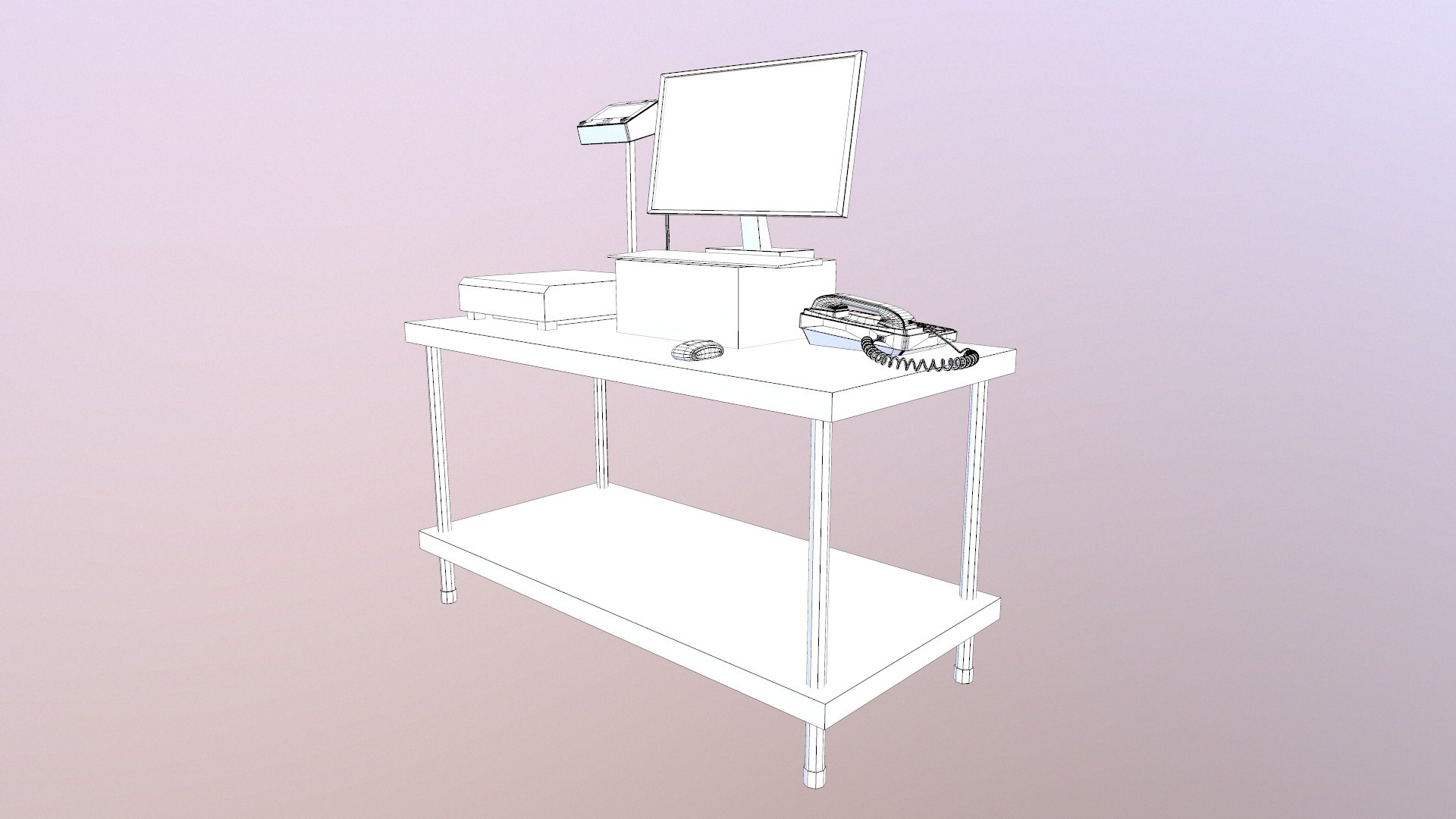 Industry Computer Table 3D Model - TurboSquid 2323107
