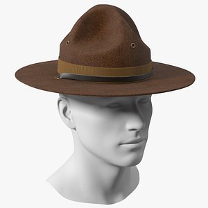Sergeant Military Cap Brown on Mannequin 3D model