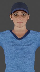 Girl Agent low poly Ready for games 3D Model
