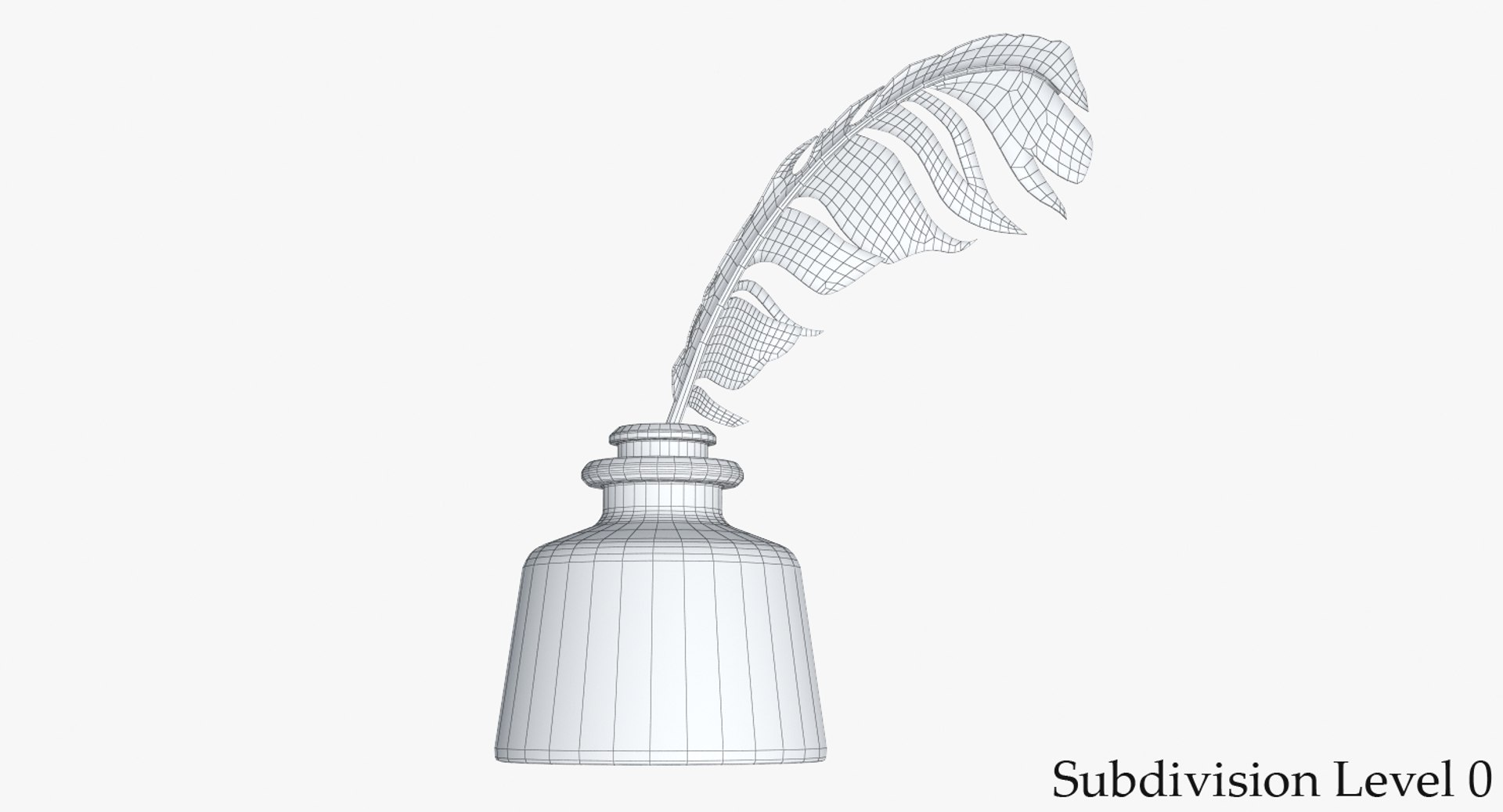 3D model inkwell quill - TurboSquid 1274949