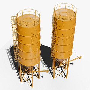 Cement Silo for construction site 3d model 3D model 3D