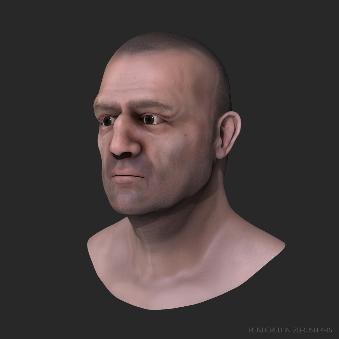 Fighter - Male Head Obj