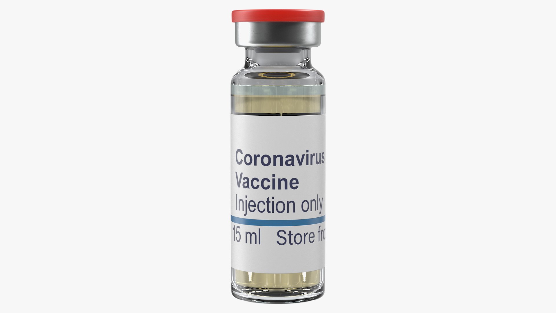 COVID 19 Vaccine Vial 15ml Red Cap 3D model preview