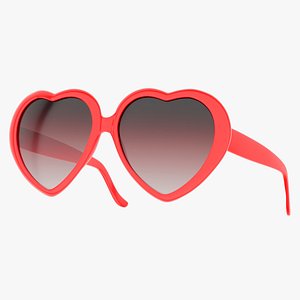 Heart Shaped Sunglasses Red