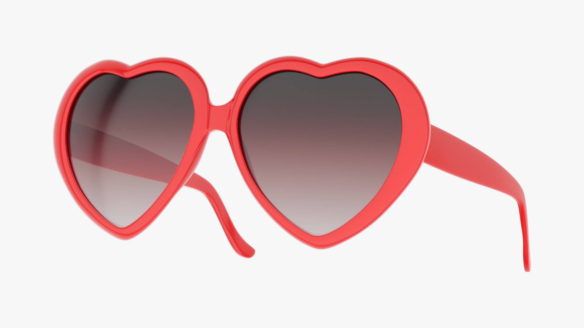 Heart Shaped Sunglasses Red 3D model preview