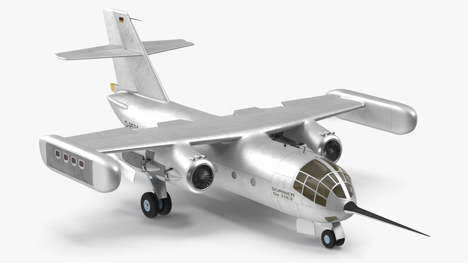 Hover Jet Dornier Do 31 Rigged for Cinema 4D 3D model preview