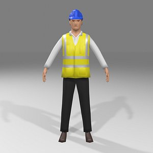 Lowpoly Male Engineer 3D