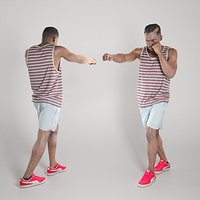 Strong african man boxing 249