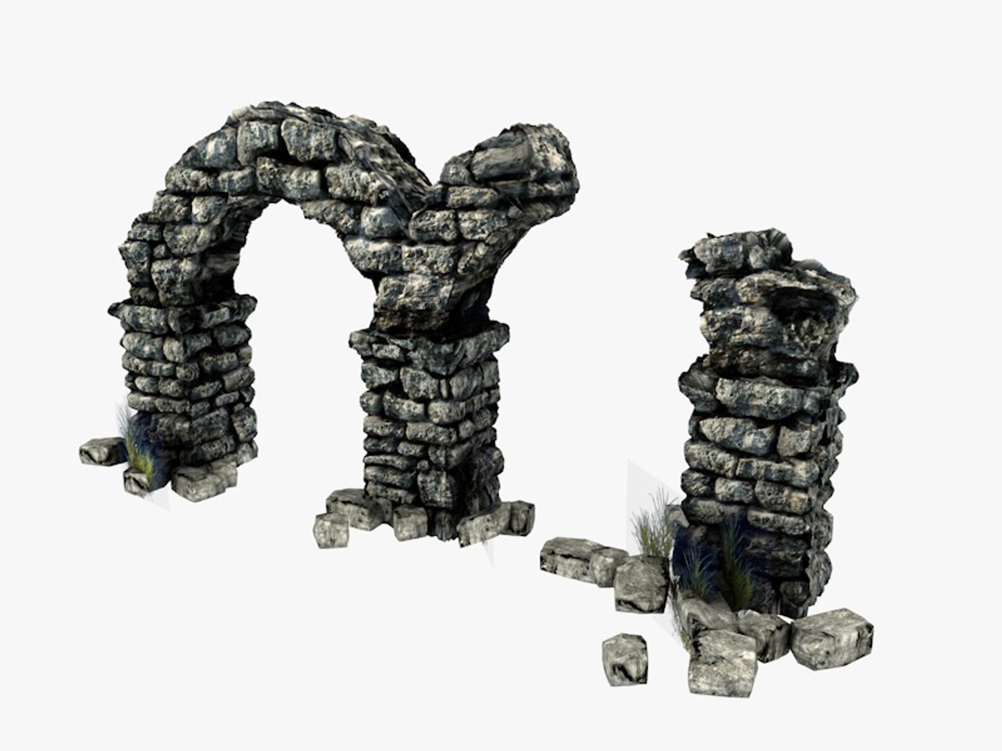 3d Model Ancient Columns Arch Ruins