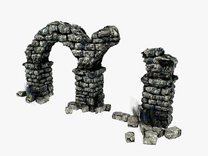 3d model ancient columns arch ruins