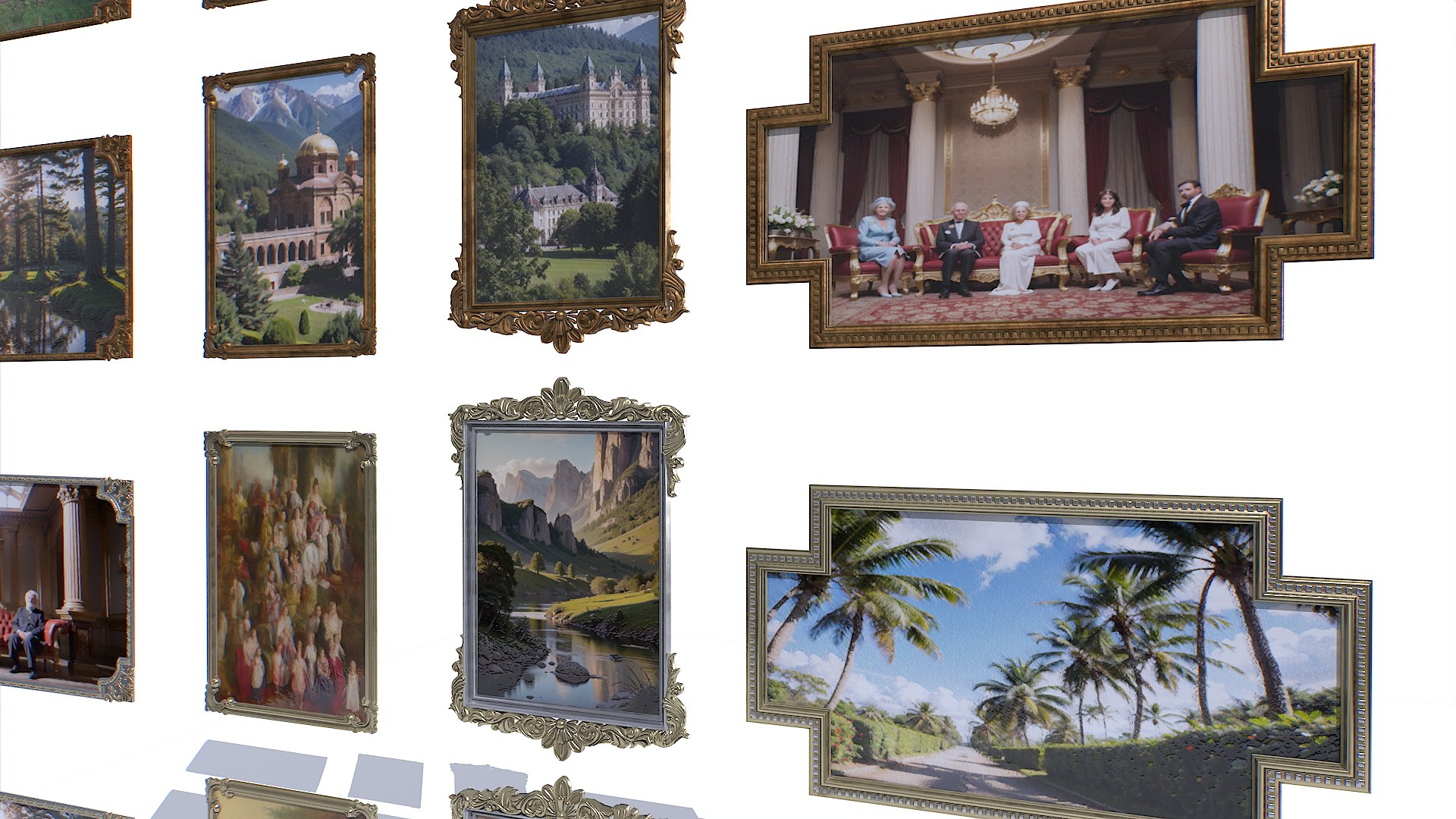 Metal frame paintings 3D model TurboSquid 2154671