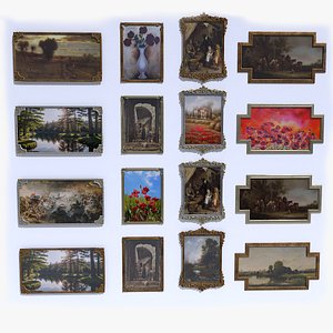 Metal frame paintings 3D model