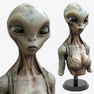 3D Alien Woman Bust