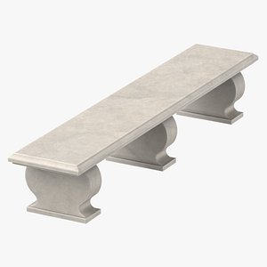 3D Roman Marble Bench Small 02 model