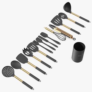 Kitchen Utensils Bronze 3D model