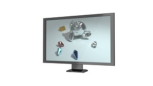 monitor tv pc 3d blend