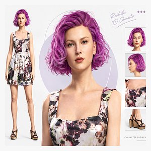 3D Realistic Female Character model