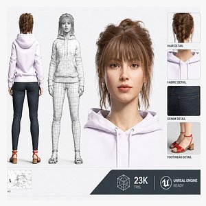 3D High quality realistic woman character model