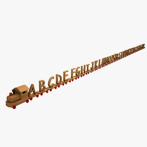 3d alphabet wooden toy train model