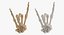 3D Human Hand Bones Rock Sign White and Yellow Collection 01 - 2 models