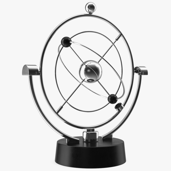 3D Orbital Newton Pendulum Model Rigged model