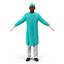 Male African American Surgeon 4 Rigged for Cinema 4D 3D Model