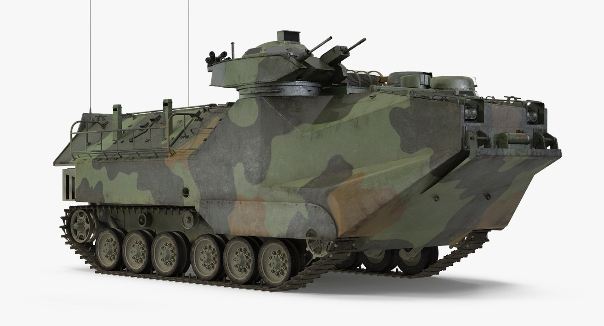 Landing Tracked Vehicle AAV P7 Rigged 3D Model 3D model preview