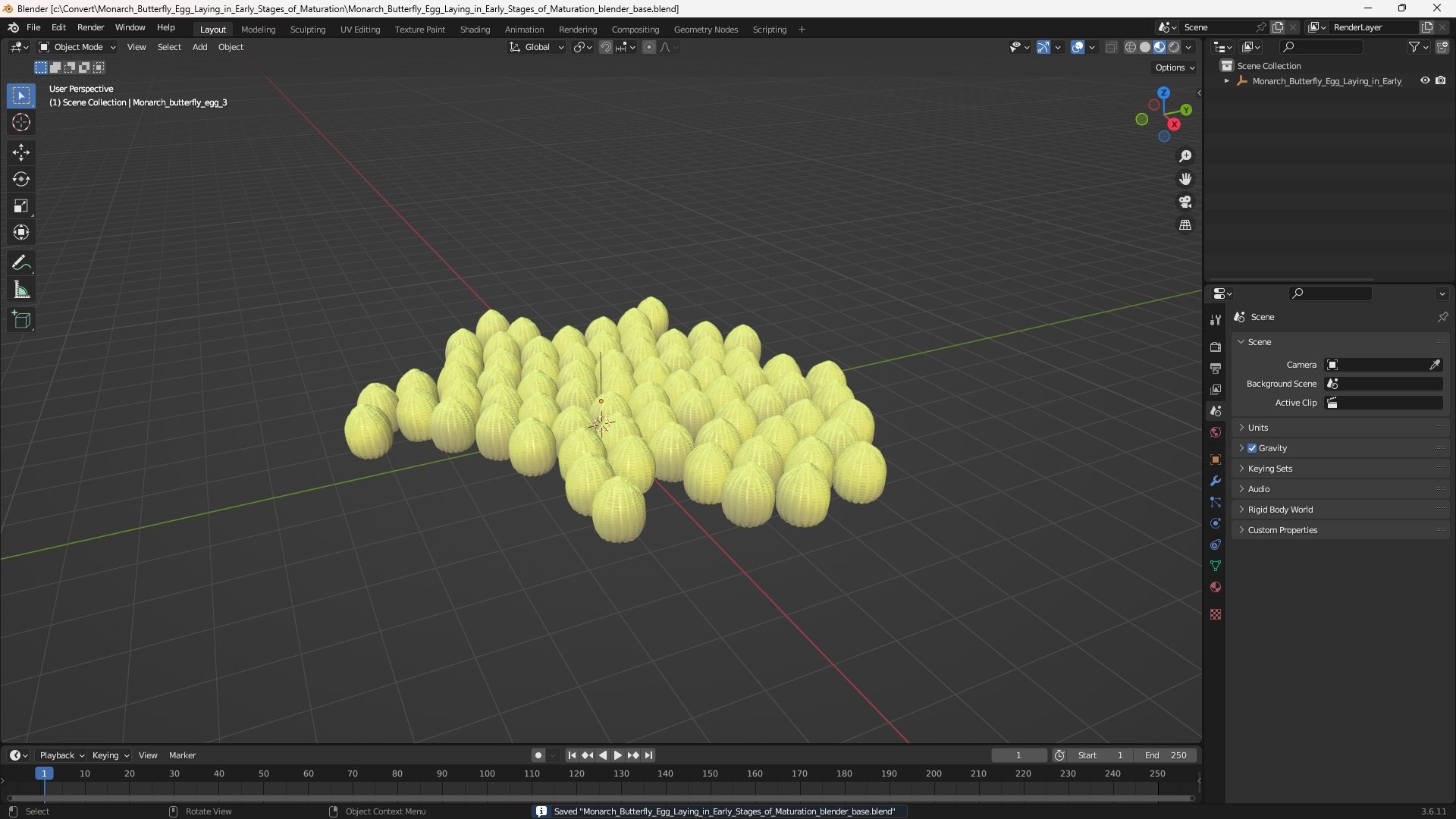 3D Monarch Butterfly Egg Laying in Early Stages of Maturation model https://p.turbosquid.com/ts-thumb/oL/zWAaqD/qC/monarch_butterfly_egg_laying_in_early_stages_of_maturation_1001/jpg/1757023765/1920x1080/fit_q87/32a4bb6d689c81a4068deb83437062b3082e0948/monarch_butterfly_egg_laying_in_early_stages_of_maturation_1001.jpg
