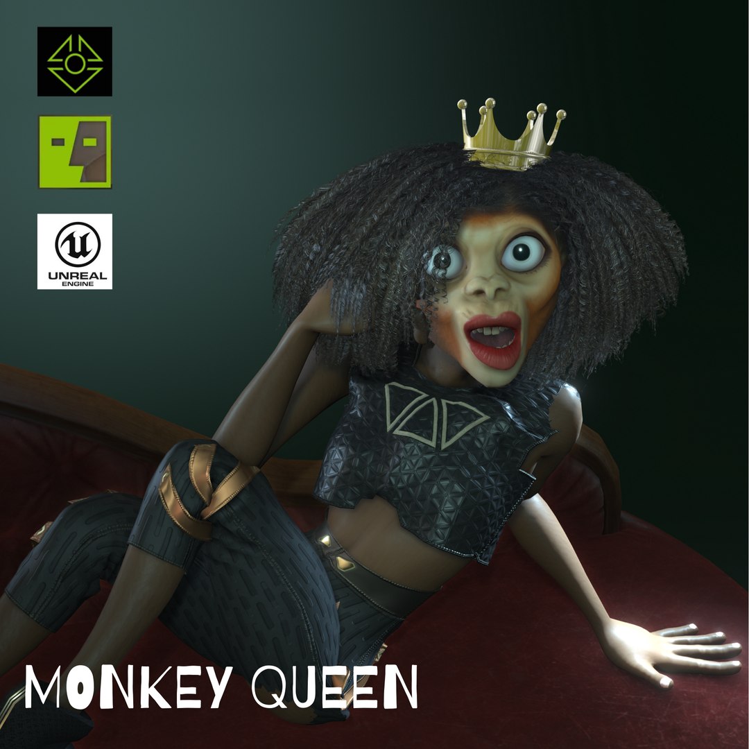 3D Monkey Queen Model - TurboSquid 2243686