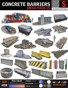 Concrete Barricade Pack 25