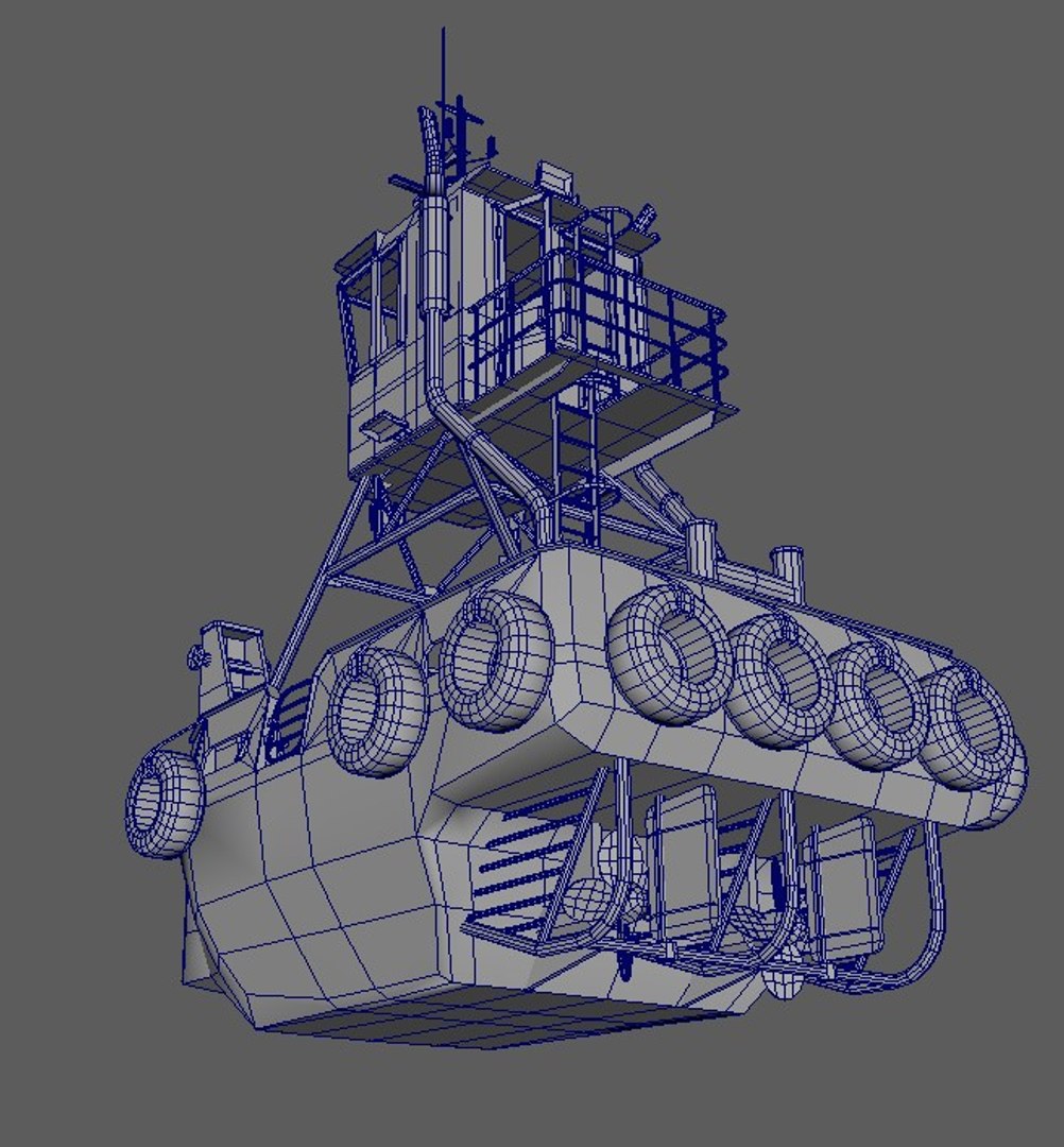 Truckable Push Boat Tug 3D Model - TurboSquid 1511642