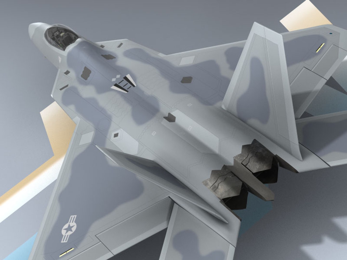 3d F-22a Usaf F-22 Model