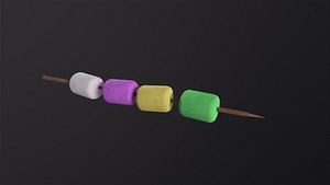 Marshmallows with Stick 3D model