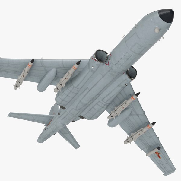 Xian H-6 China Strategic Bomber with Weapon Maritime Strike Rigged for Maya model