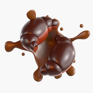 3D Chocolate Croissant model