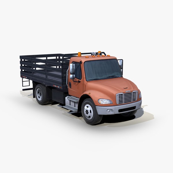 3D Freightliner Business Class M2 106 2004 flatbed truck s01 model