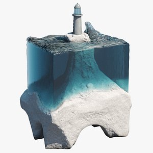 3d glass concrete sculpture