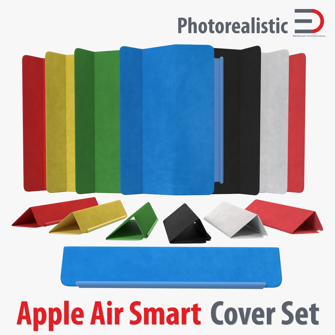 Ipad Air Smart Cover 3D Models Set 3D model preview