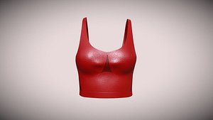 Girls Sports Bra-Tank Top In Low Poly 3D