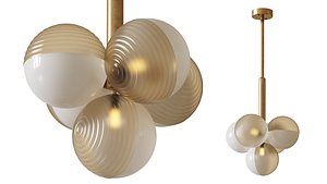 3D Ribbed Glass Bubble Chandelier model