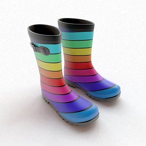 wellington striped buckles 3D model