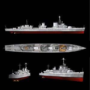 3d model world war german destroyers