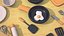 3D Cartoon Frying Pan with Egg and Spatula model
