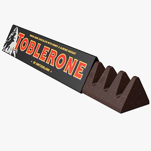 3D Opened Toblerone Dark Chocolate Bar