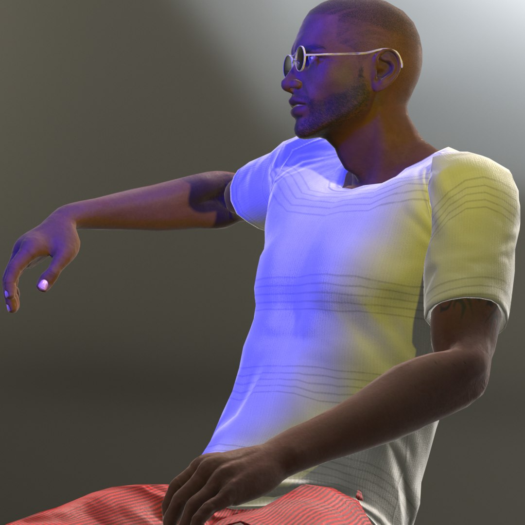 frank golfer human male 3d model